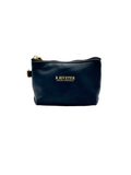 Lucy Mini Zipper Pouch | Black Leather