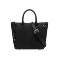 Dot | Small Tote | Black Washed Canvas + Black Leather