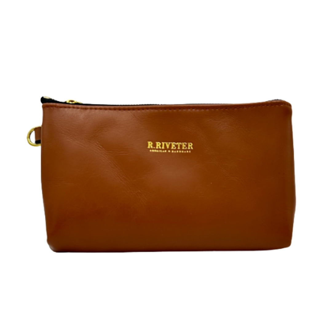 Lucy Zipper Pouch | Riveter Tan Leather