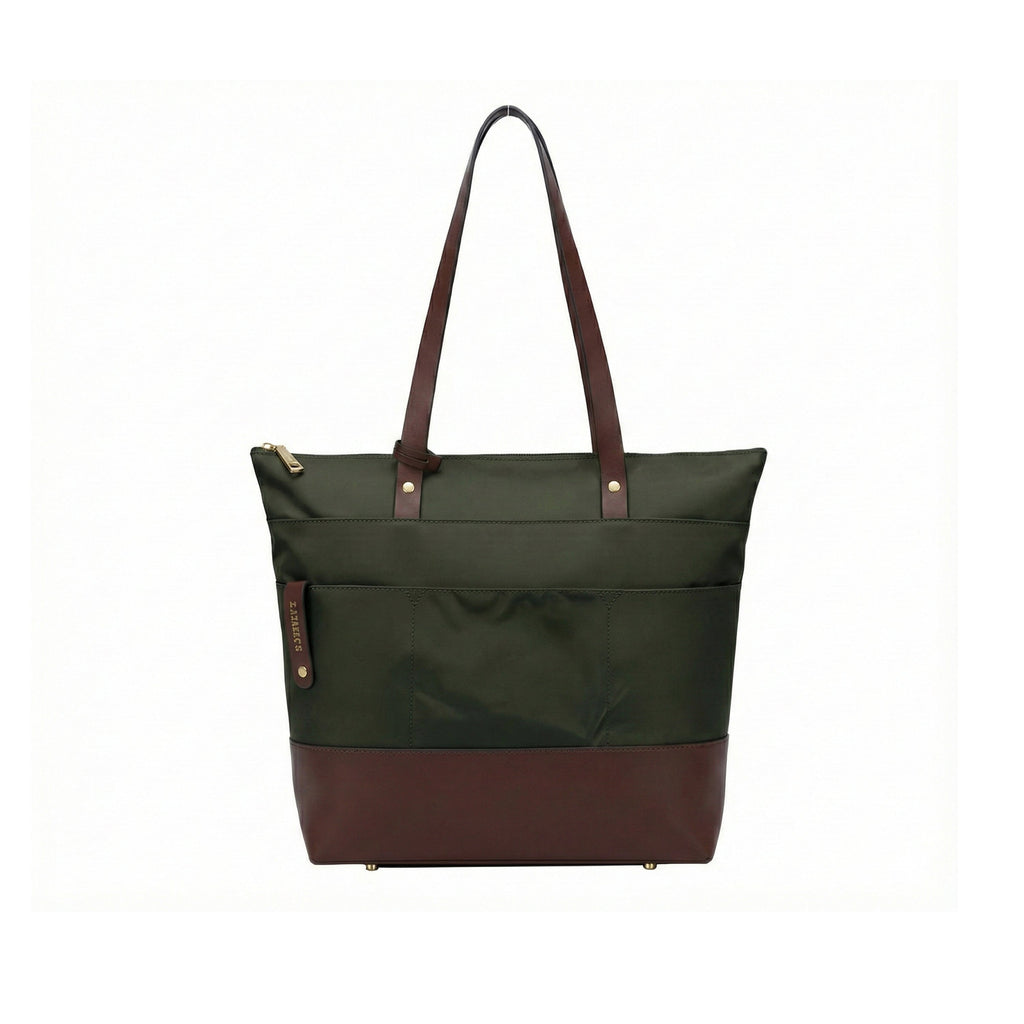 Harriet Tote Bag | Fatigue Nylon + Brown Leather