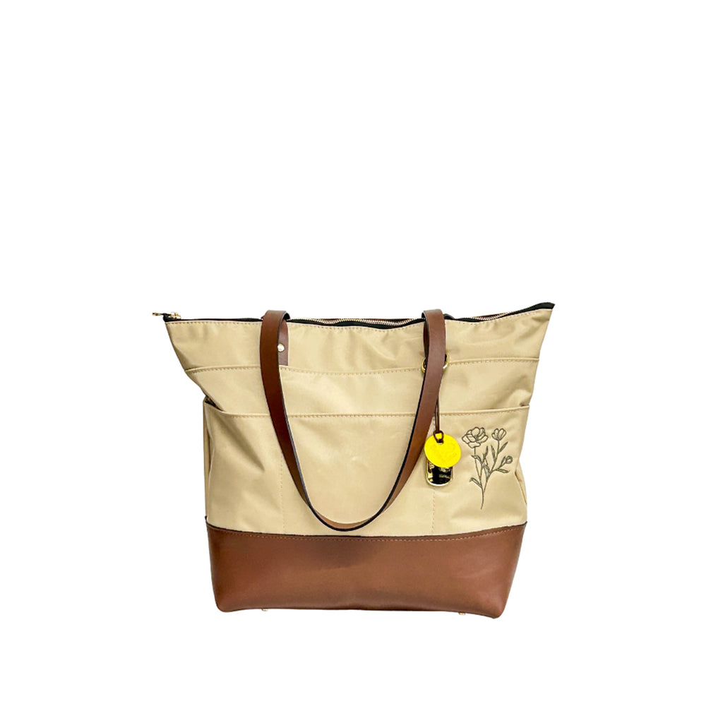 Harriet | Special Edition Poppy Khaki Nylon + Brown Leather