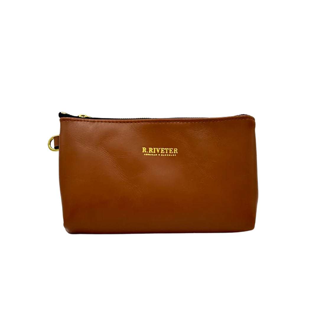 Lucy Zipper Pouch | Riveter Tan Leather