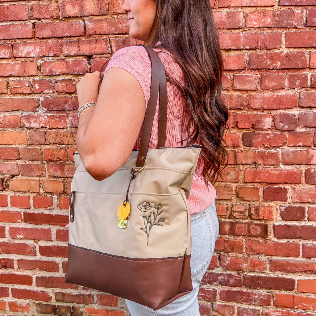 Harriet | Special Edition Poppy Khaki Nylon + Brown Leather