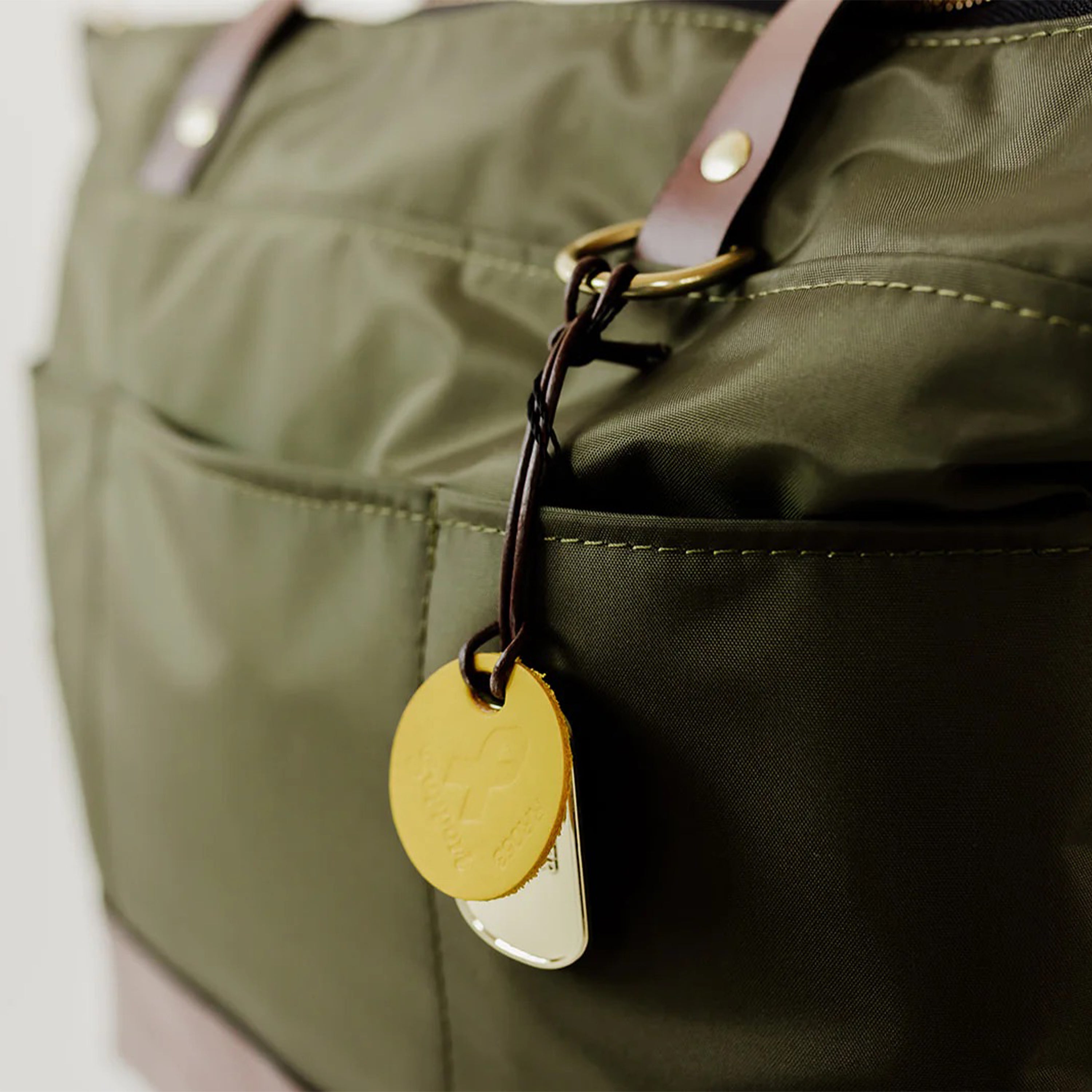 Harriet Tote Bag | Fatigue Nylon + Brown Leather