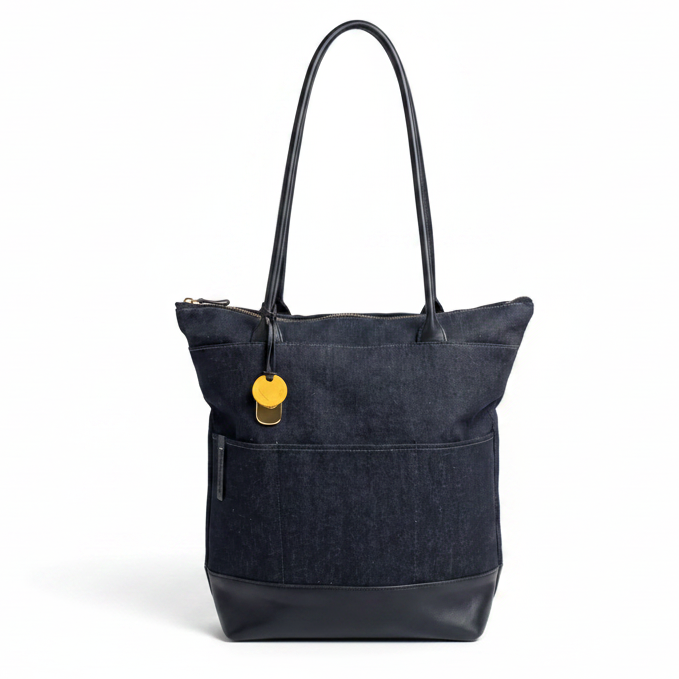 Grant | Denim + Black Leather