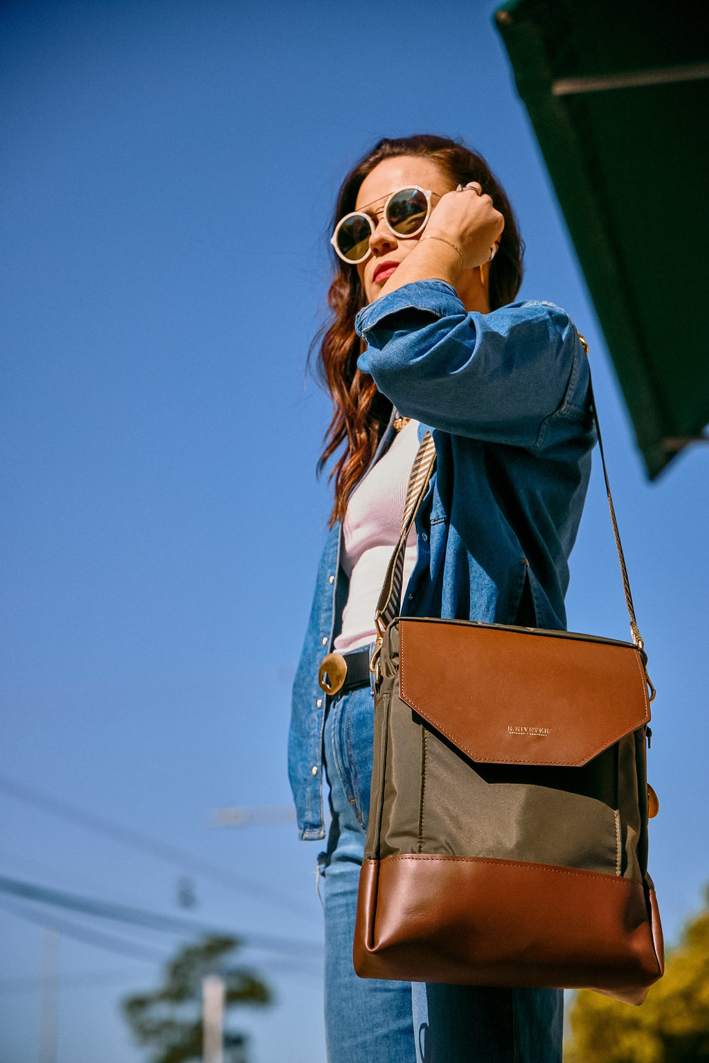 Corbin | Black Washed Canvas + Black Leather