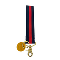 Wristlet Keychain | Red + Blue Stripe