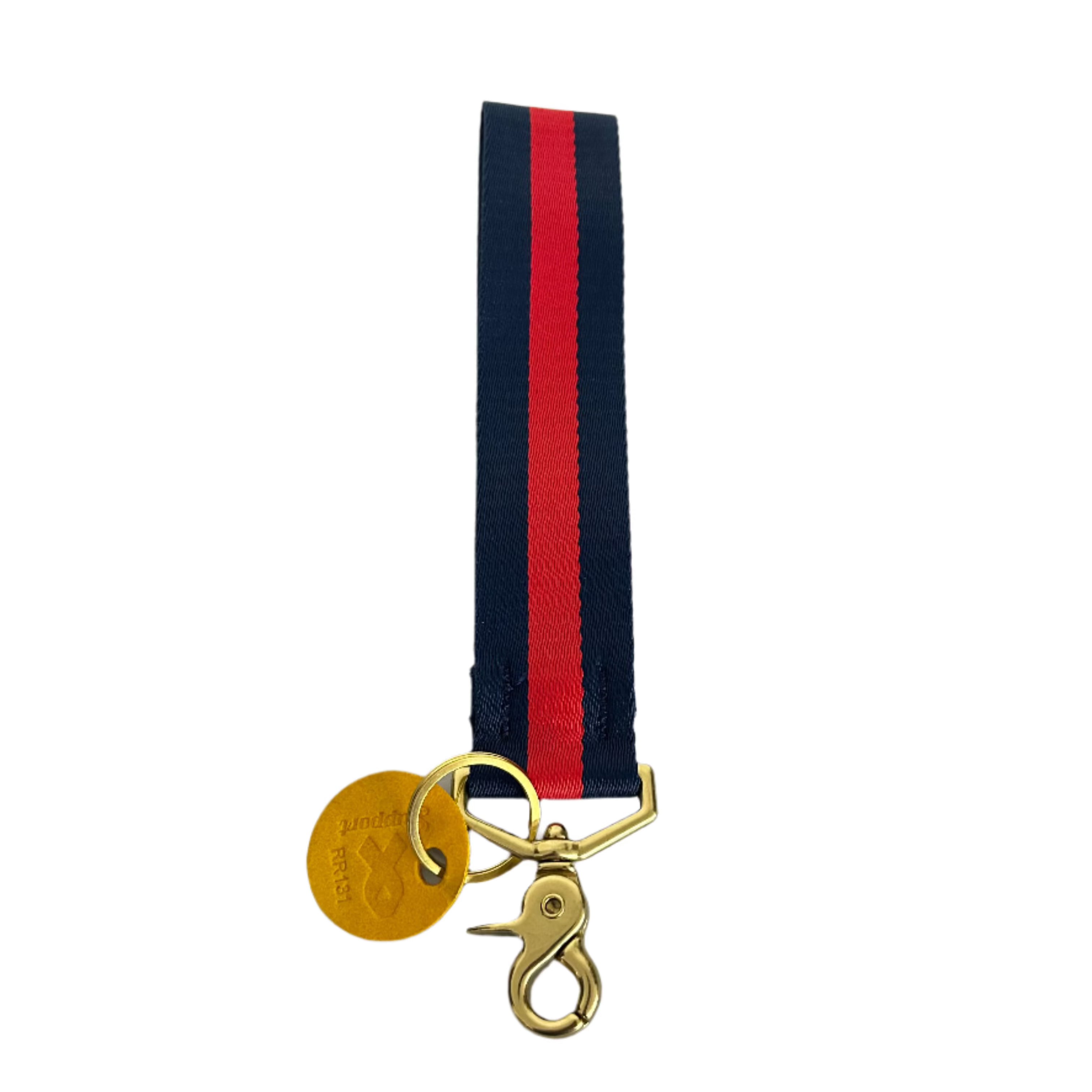 Wristlet Keychain | Red + Blue Stripe