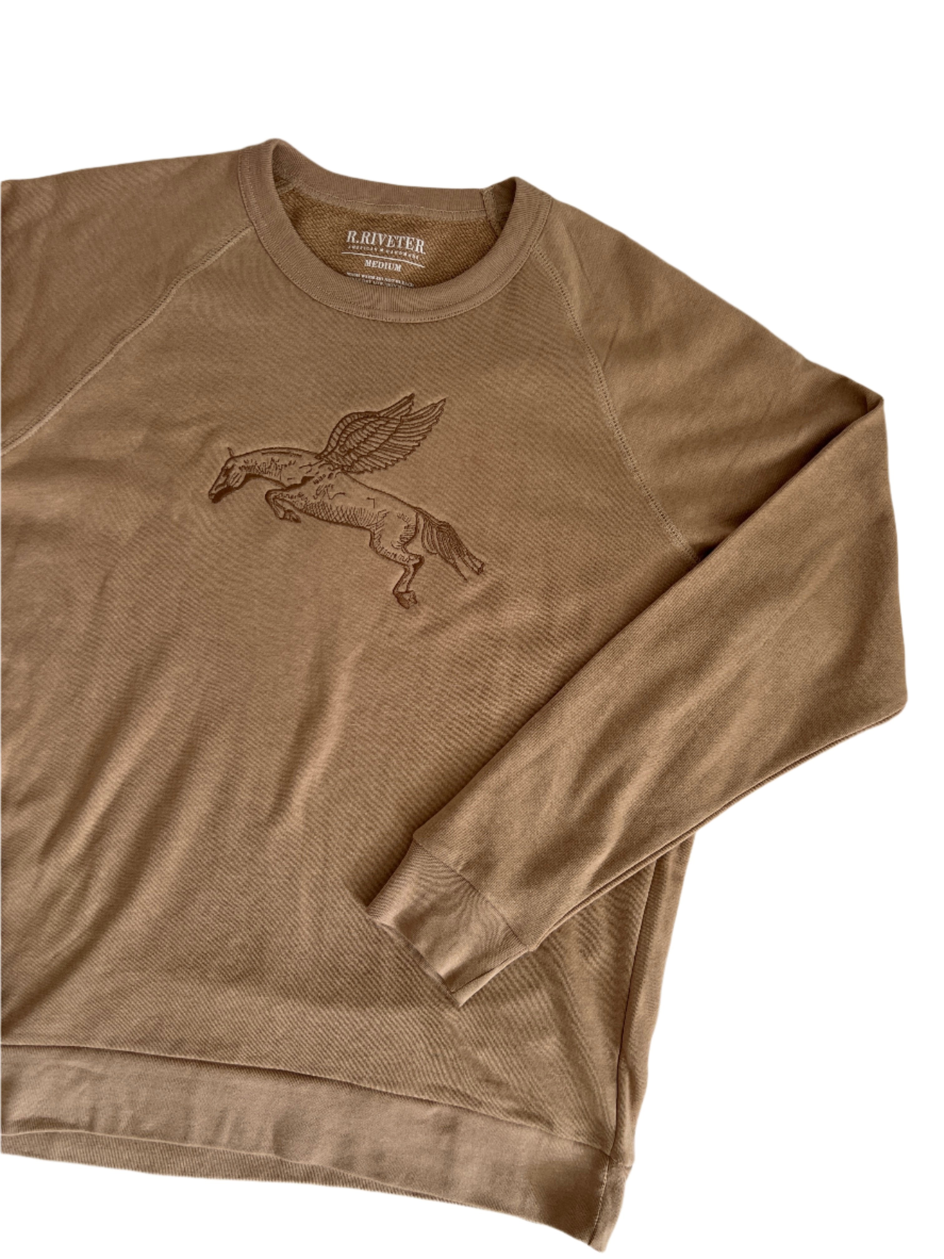 Crew Neck Terry Pullover | Take the Leap - Sand Small