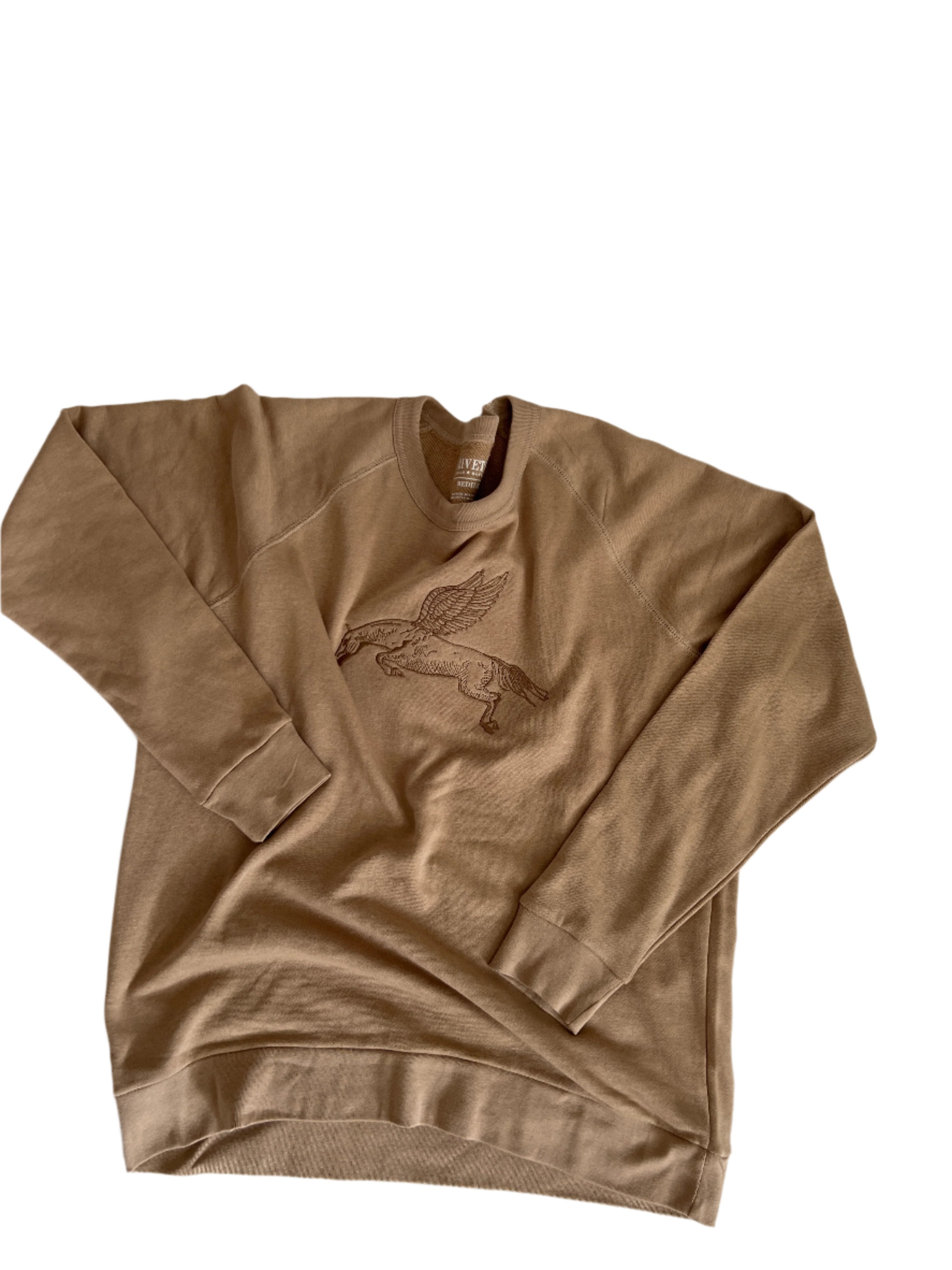 Crew Neck Terry Pullover | Take the Leap - Sand Small