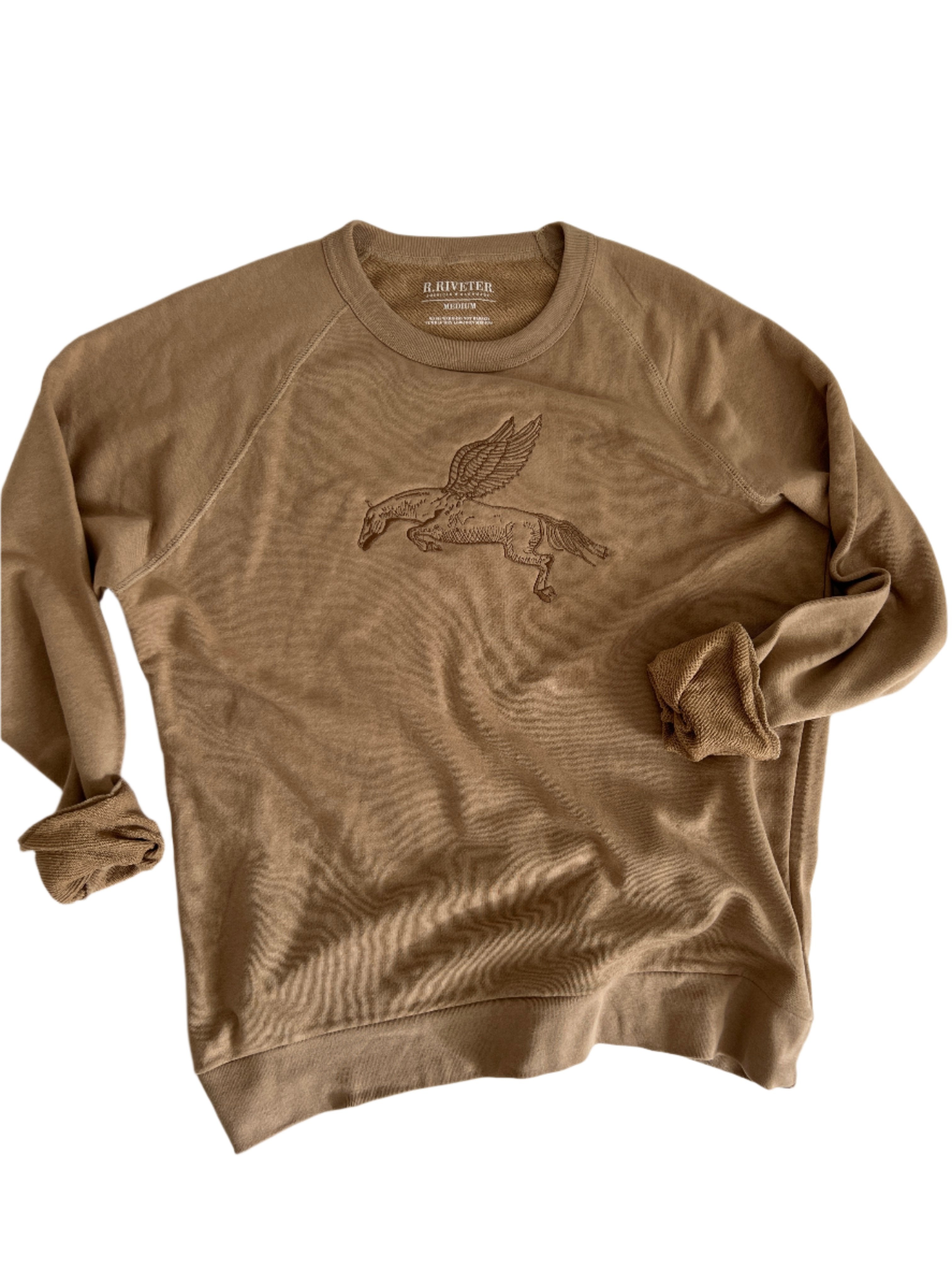 Crew Neck Terry Pullover | Take the Leap - Sand Small