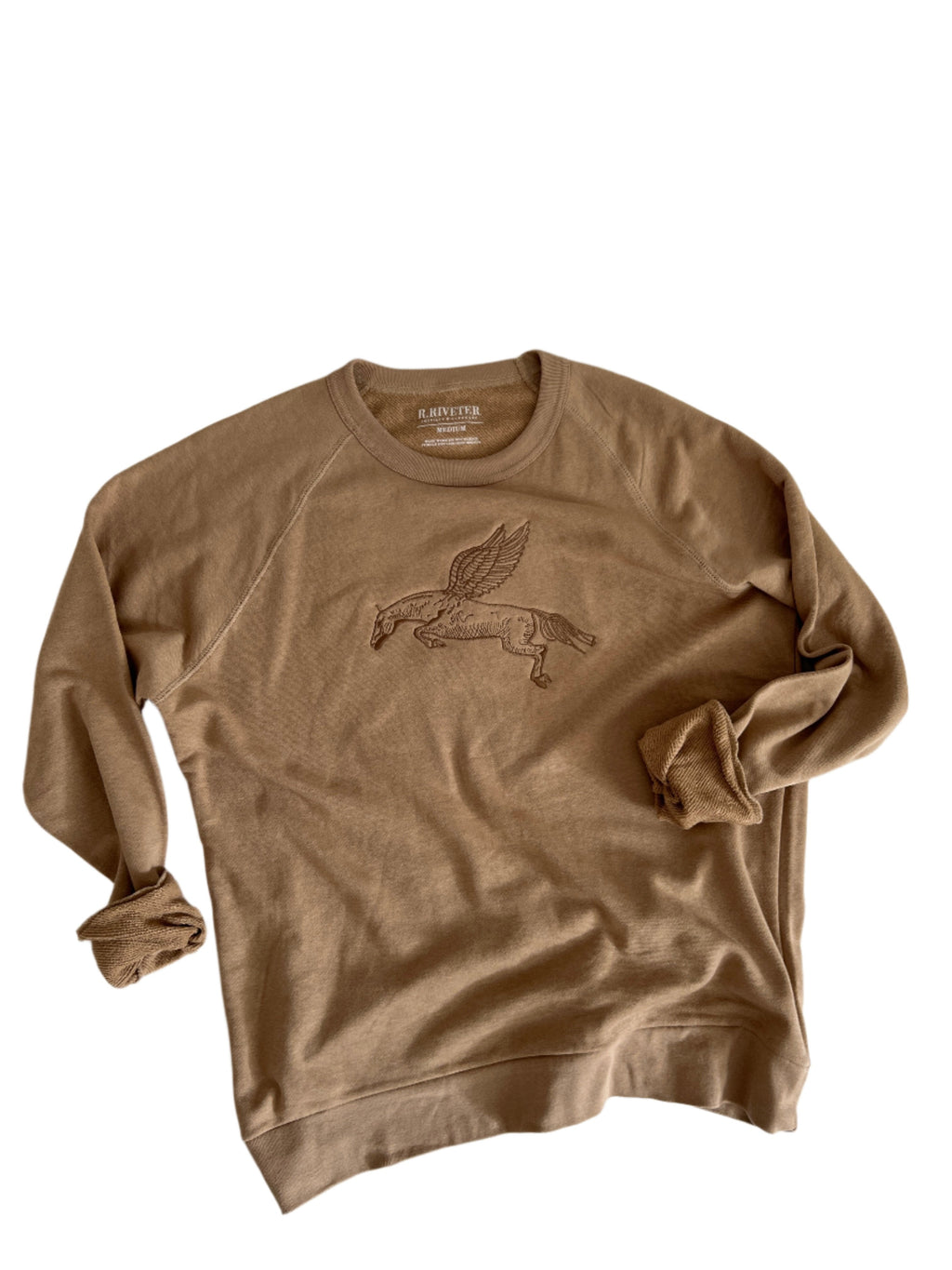 Crew Neck Terry Pullover | Take the Leap - Sand Small