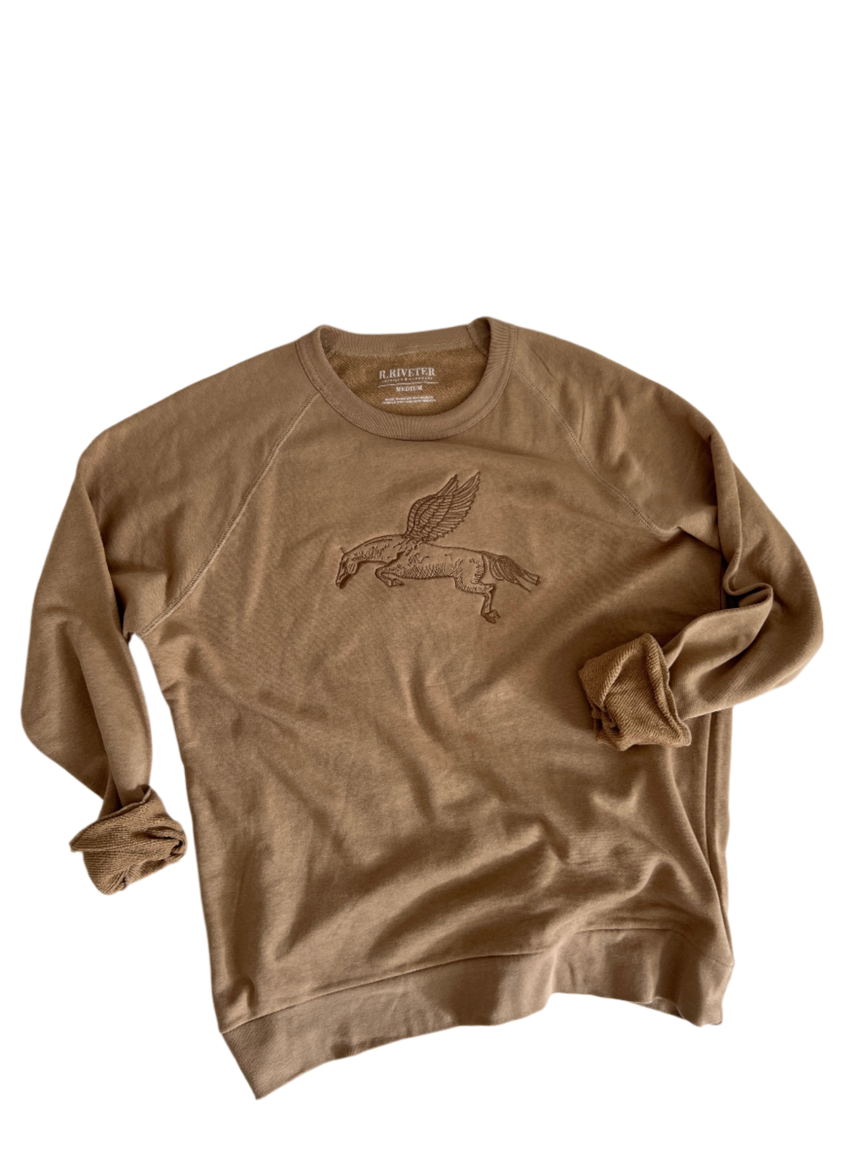 Crew Neck Terry Pullover | Take the Leap - Sand Small