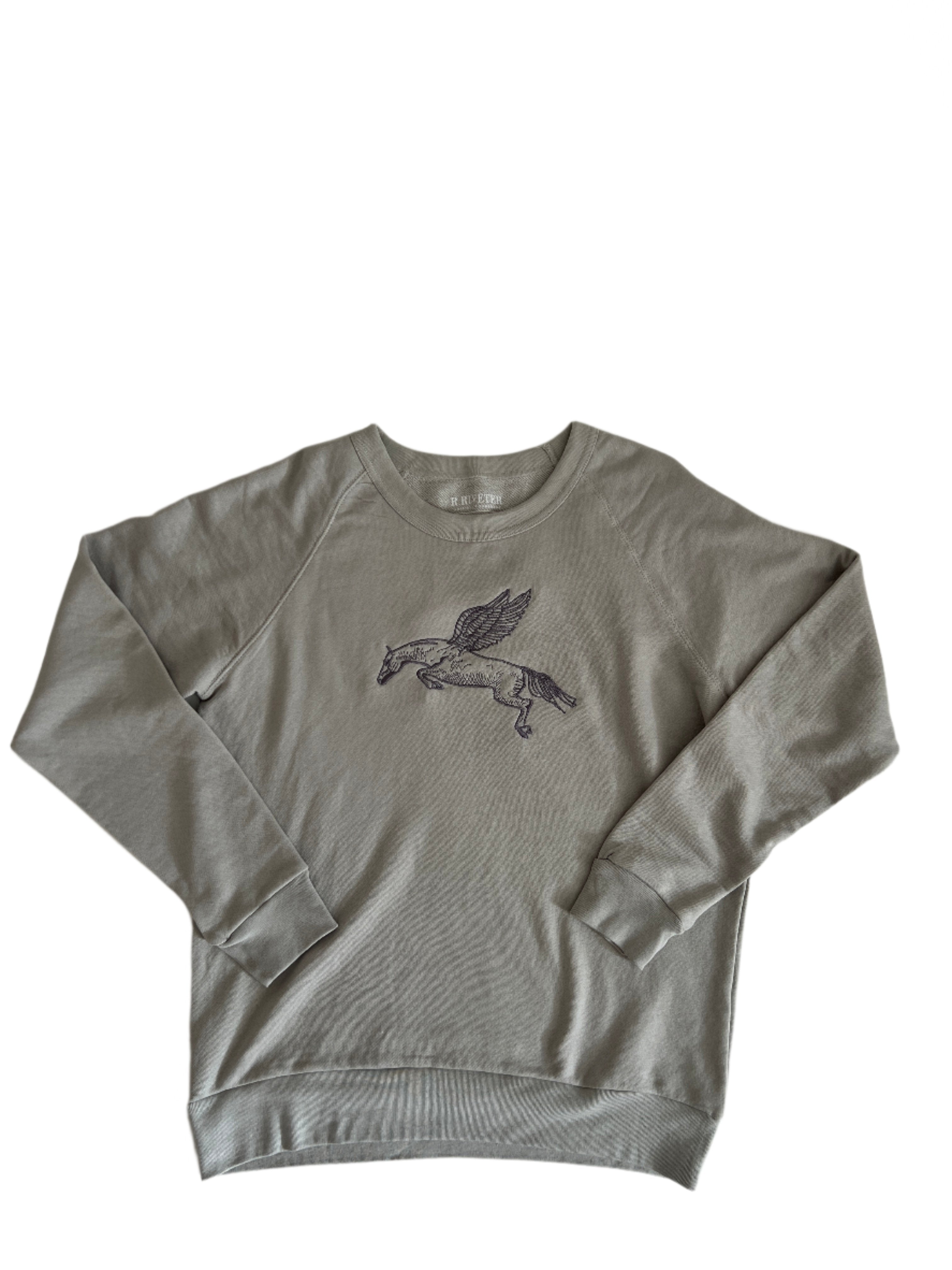 Crew Neck Terry Pullover | Take the Leap - Grey Medium