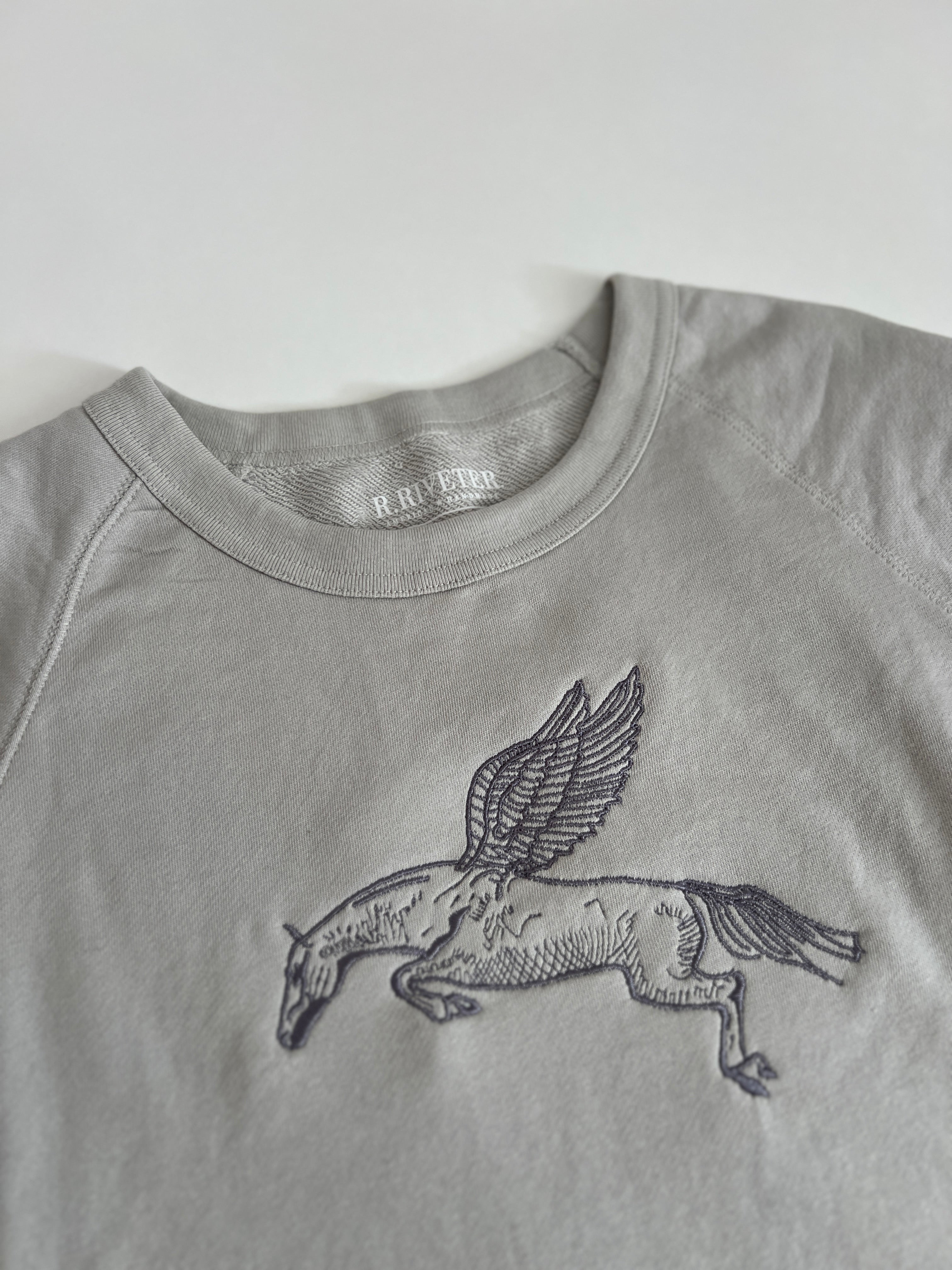Crew Neck Terry Pullover | Take the Leap - Grey Medium