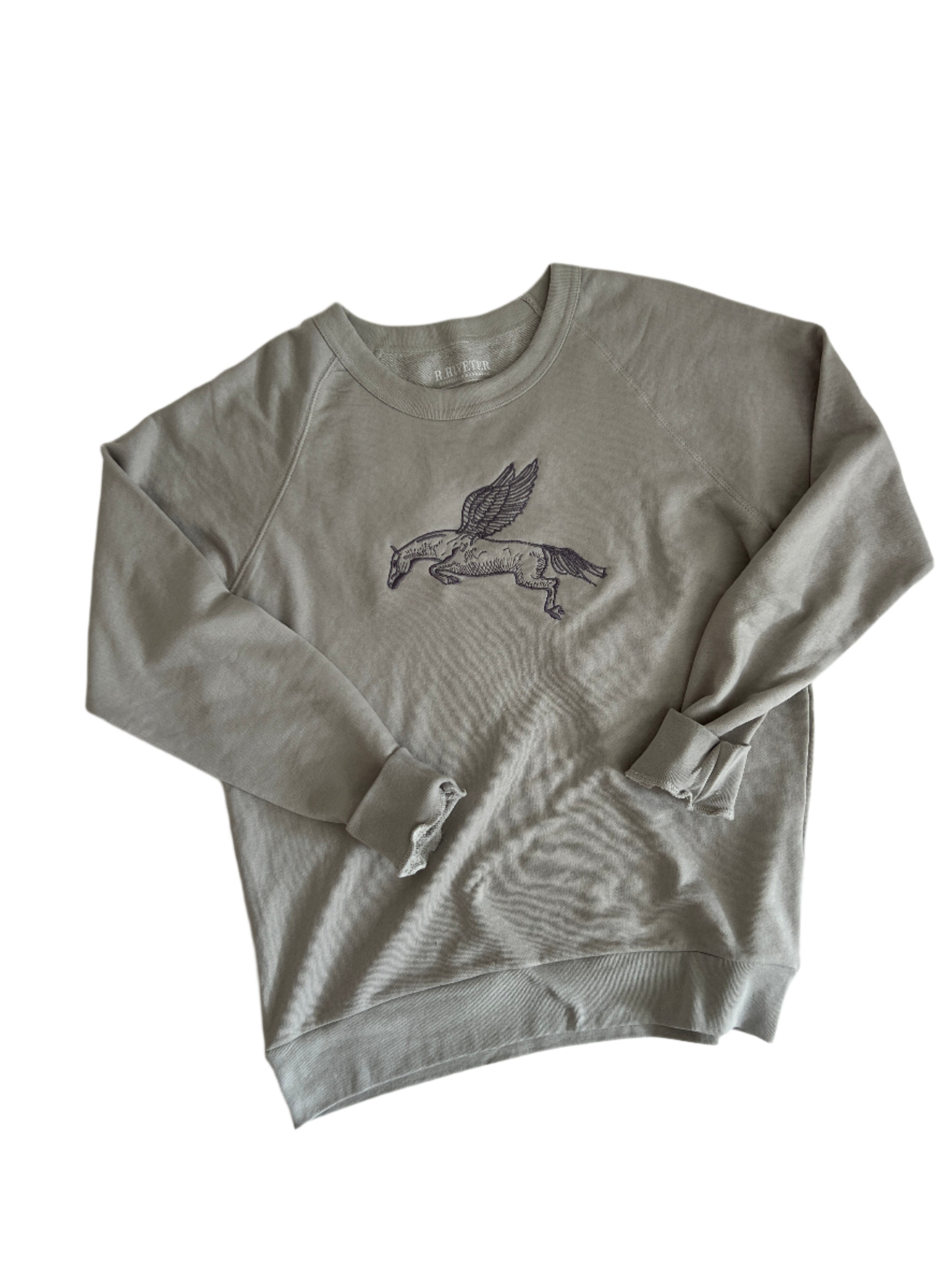 Crew Neck Terry Pullover | Take the Leap - Grey Medium