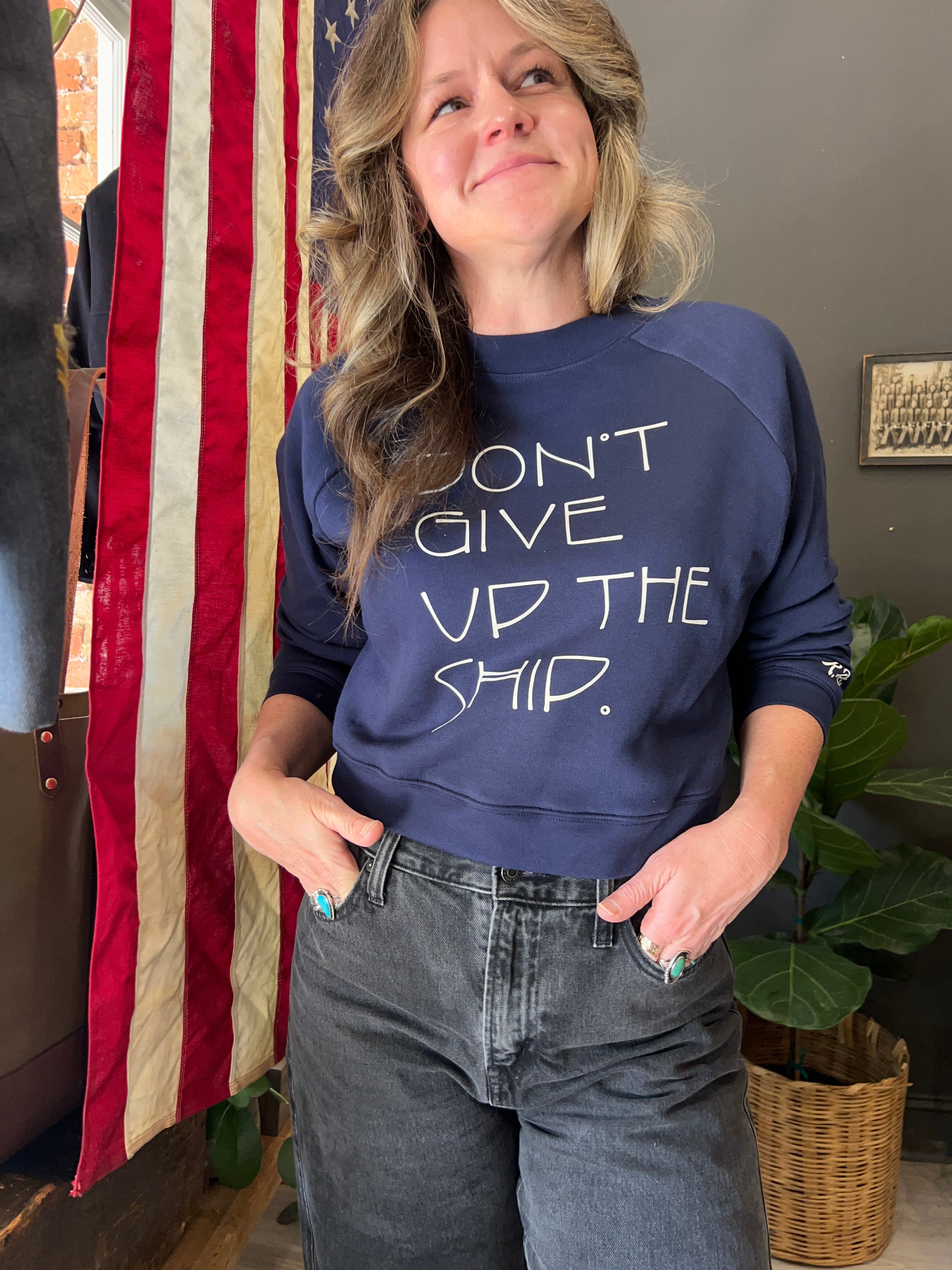 Crop Sweatshirt |  Don't Give Up Ship