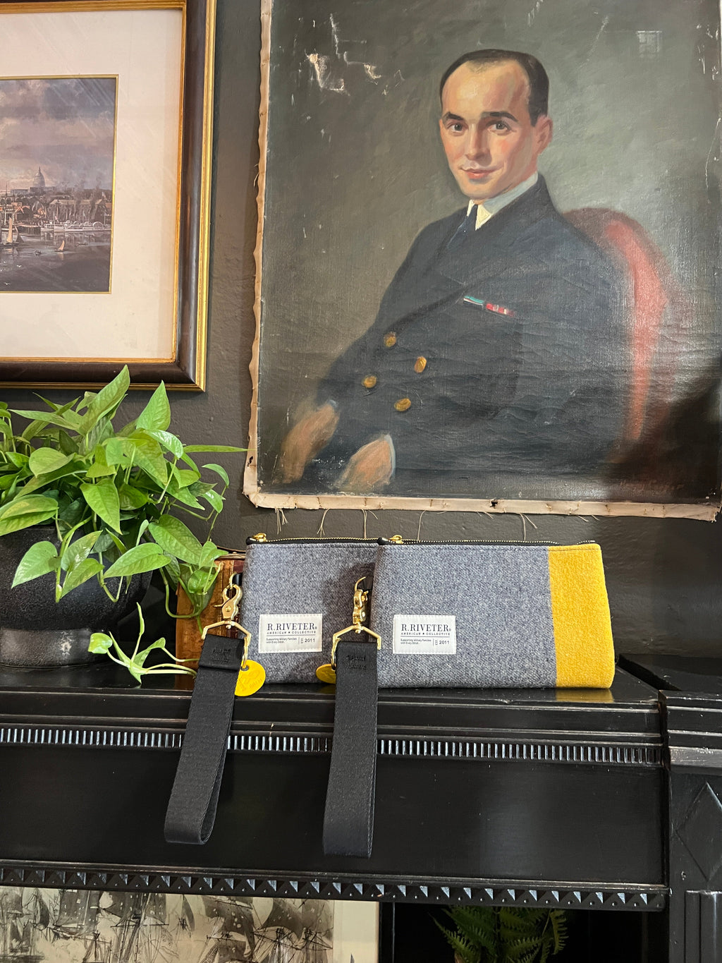 Zipper Pouch Wristlet | Limited Edition USMA Grey Uniform with Yellow Stripe