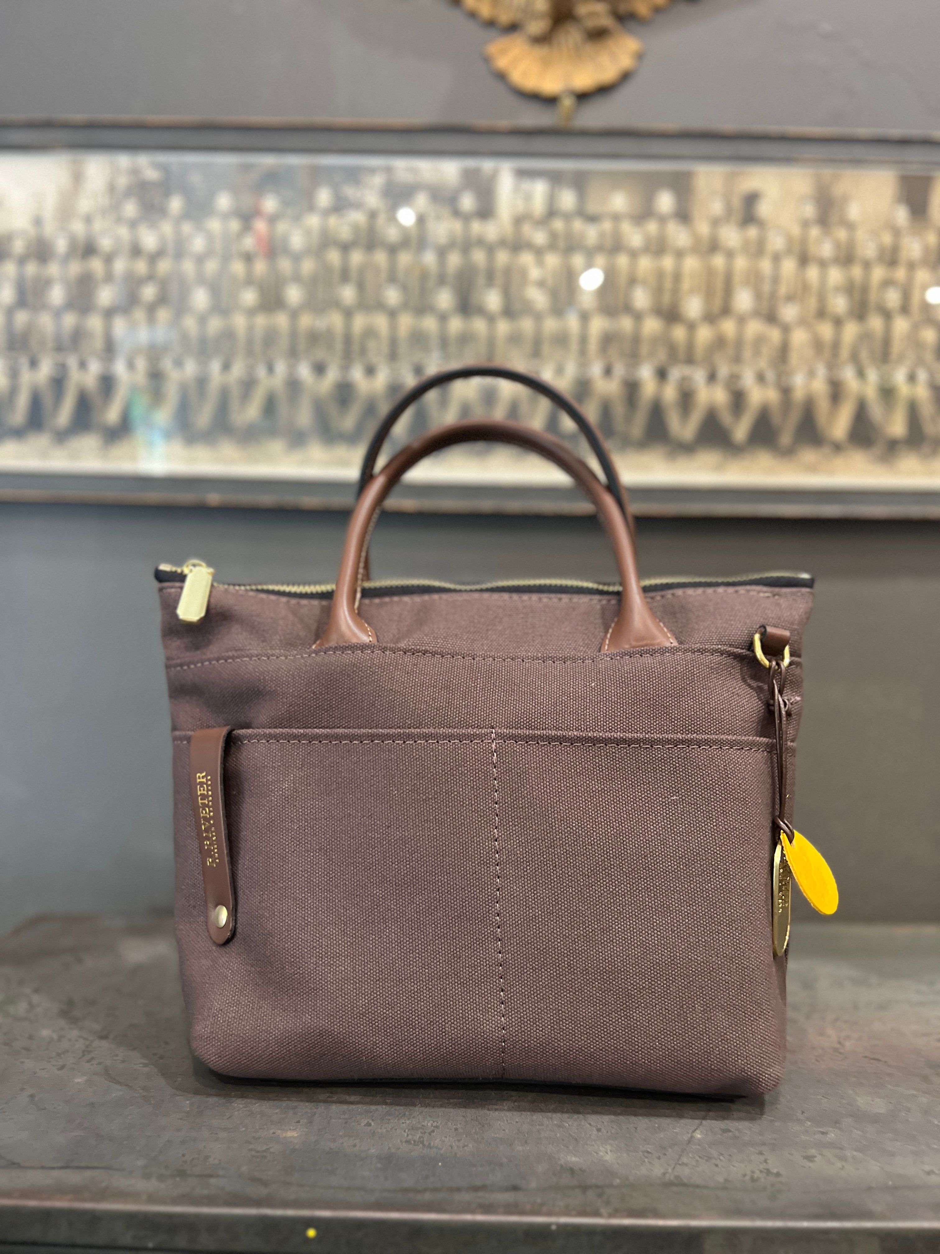 Dot | Small Tote | Umber Brown Canvas + Brown