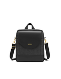 Corbin | Black Washed Canvas + Black Leather