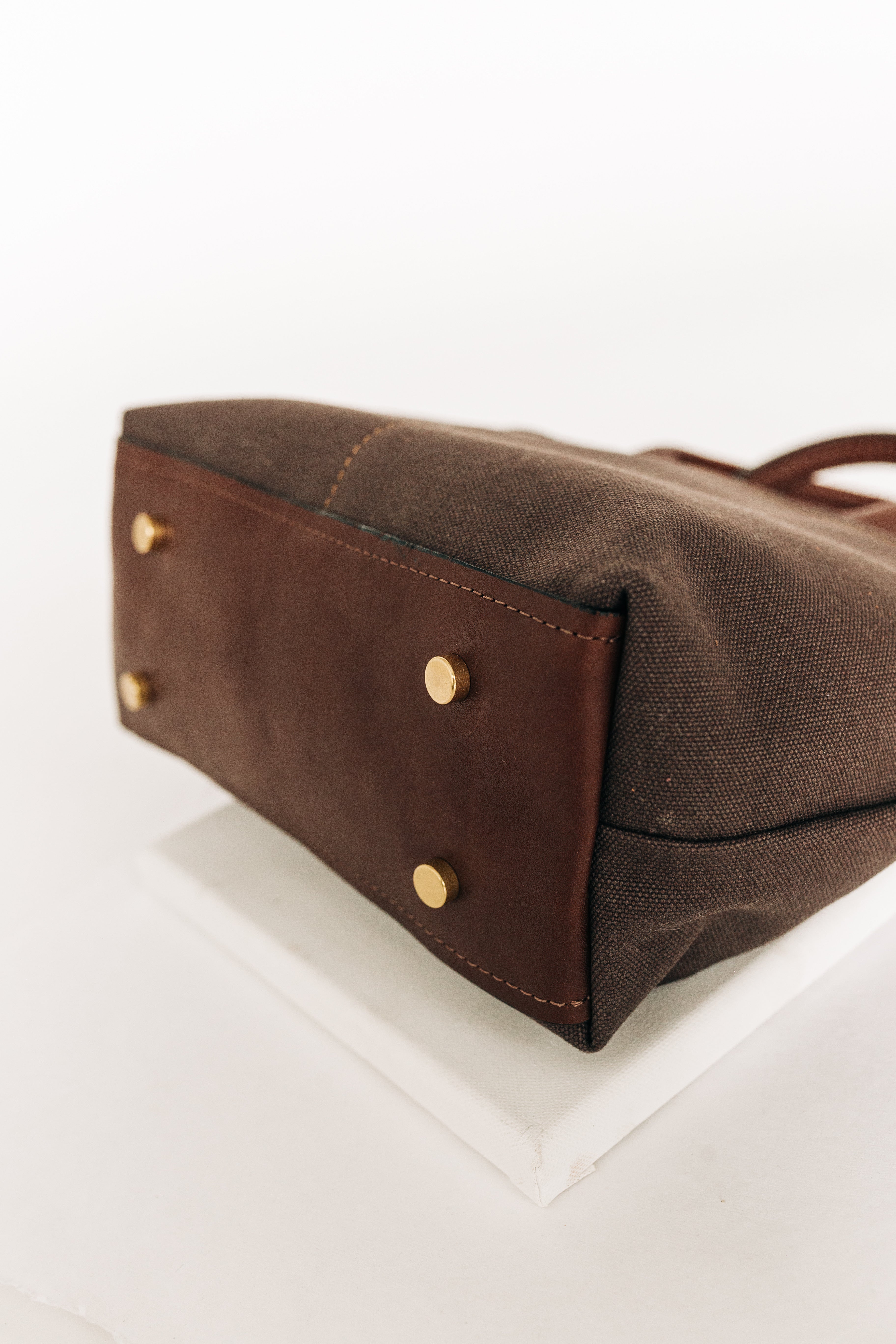 Dot | Small Tote | Umber Brown Canvas + Brown