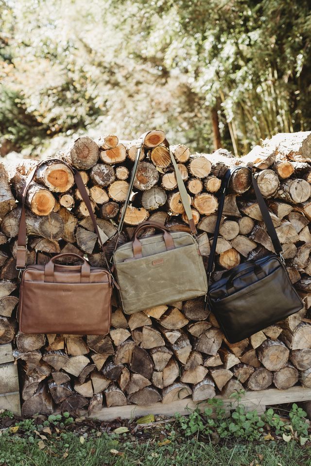 Normandy Men's Briefcase | Fatigue Waxed Canvas