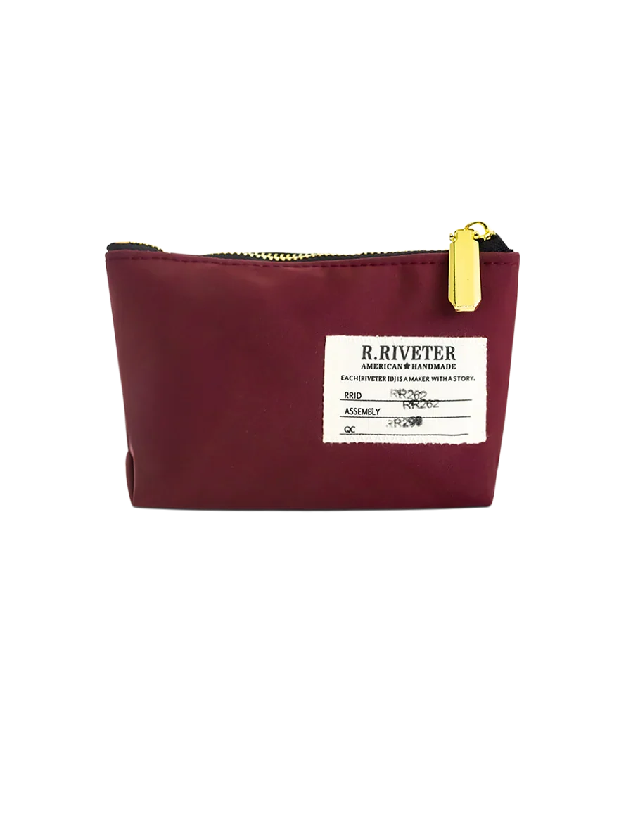 Lucy Mini Zipper Pouch | Wine Nylon
