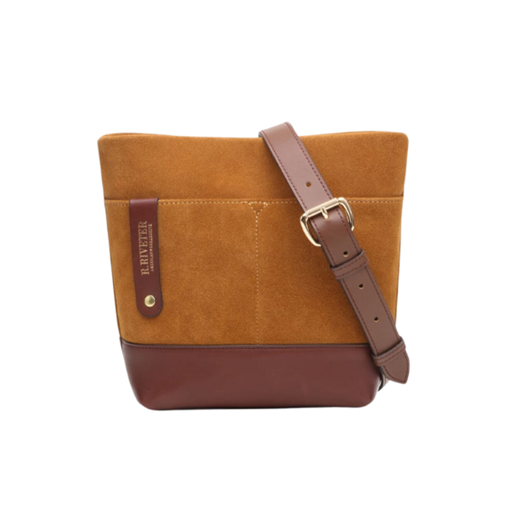 Betsy Bucket Bag | Mustard Suede + Brown Leather
