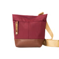 Betsy Bucket Bag | Wine Nylon + Brown Leather