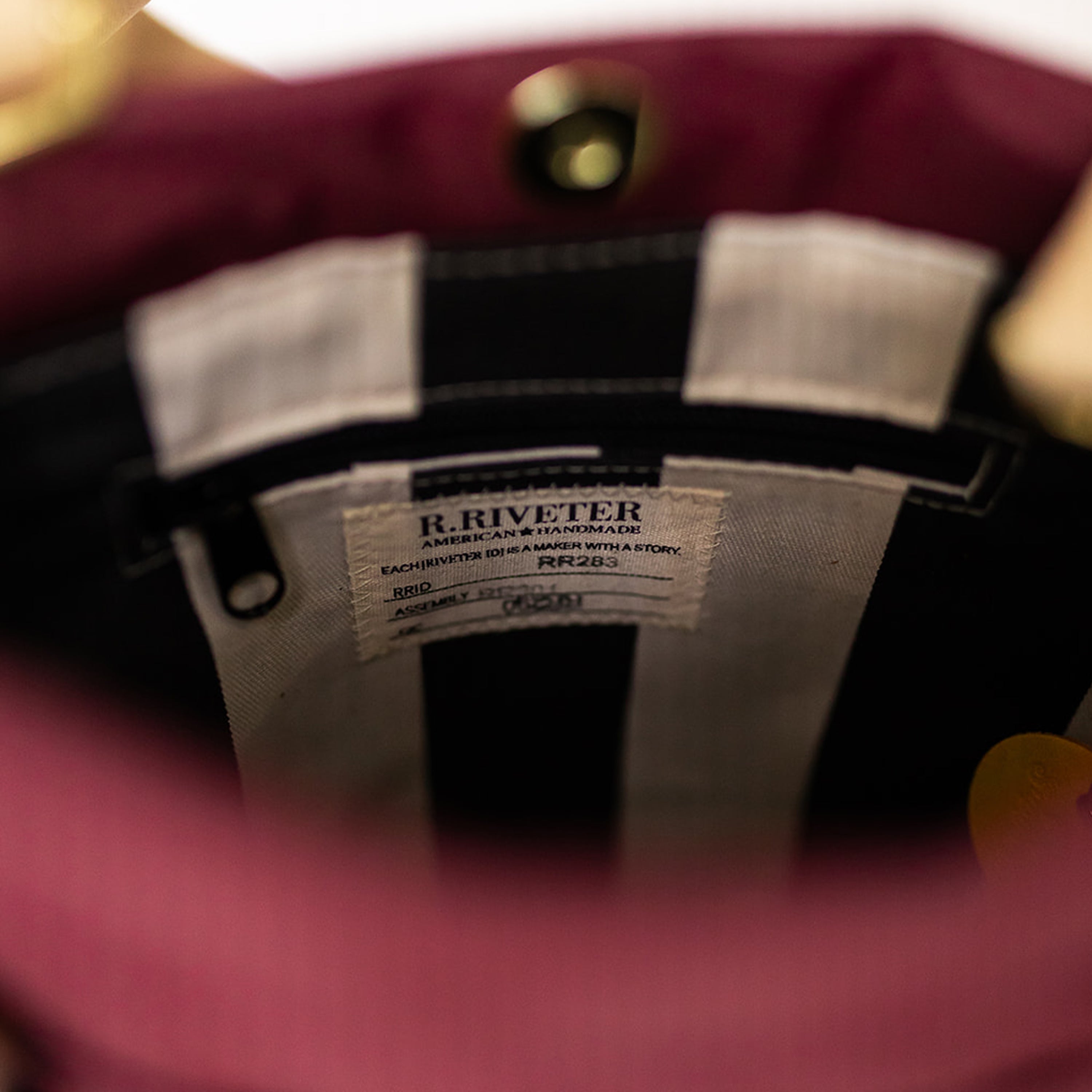 Betsy Bucket Bag | Wine Nylon + Brown Leather