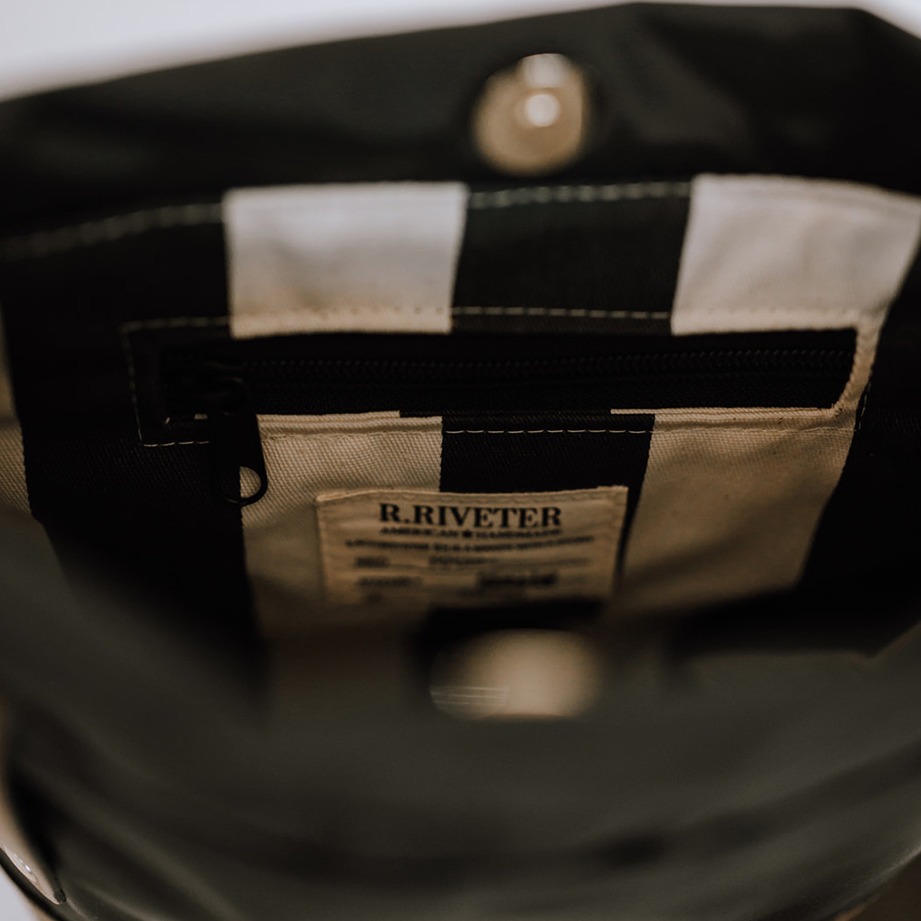 Betsy Bucket Bag | Khaki Nylon + Brown Leather