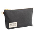 Lucy Large Zipper Pouch | Black Washed Canvas