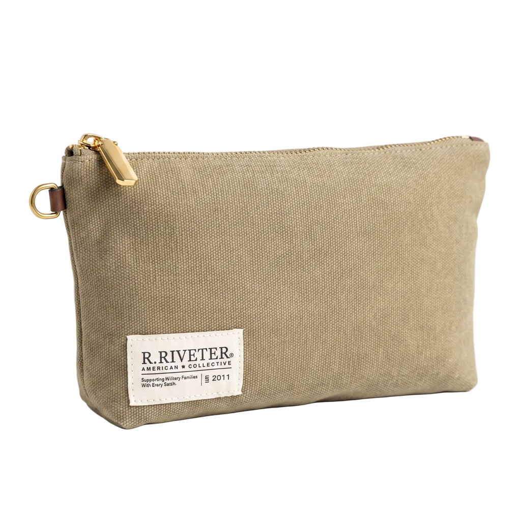 Lucy Large Zipper Pouch | Fatigue Washed Canvas