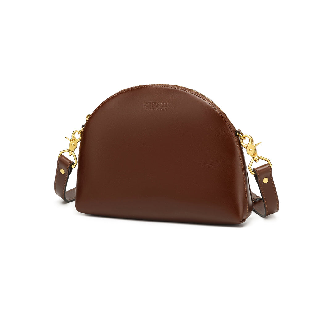 Hopper Crossbody Bag | Chocolate Brown Leather