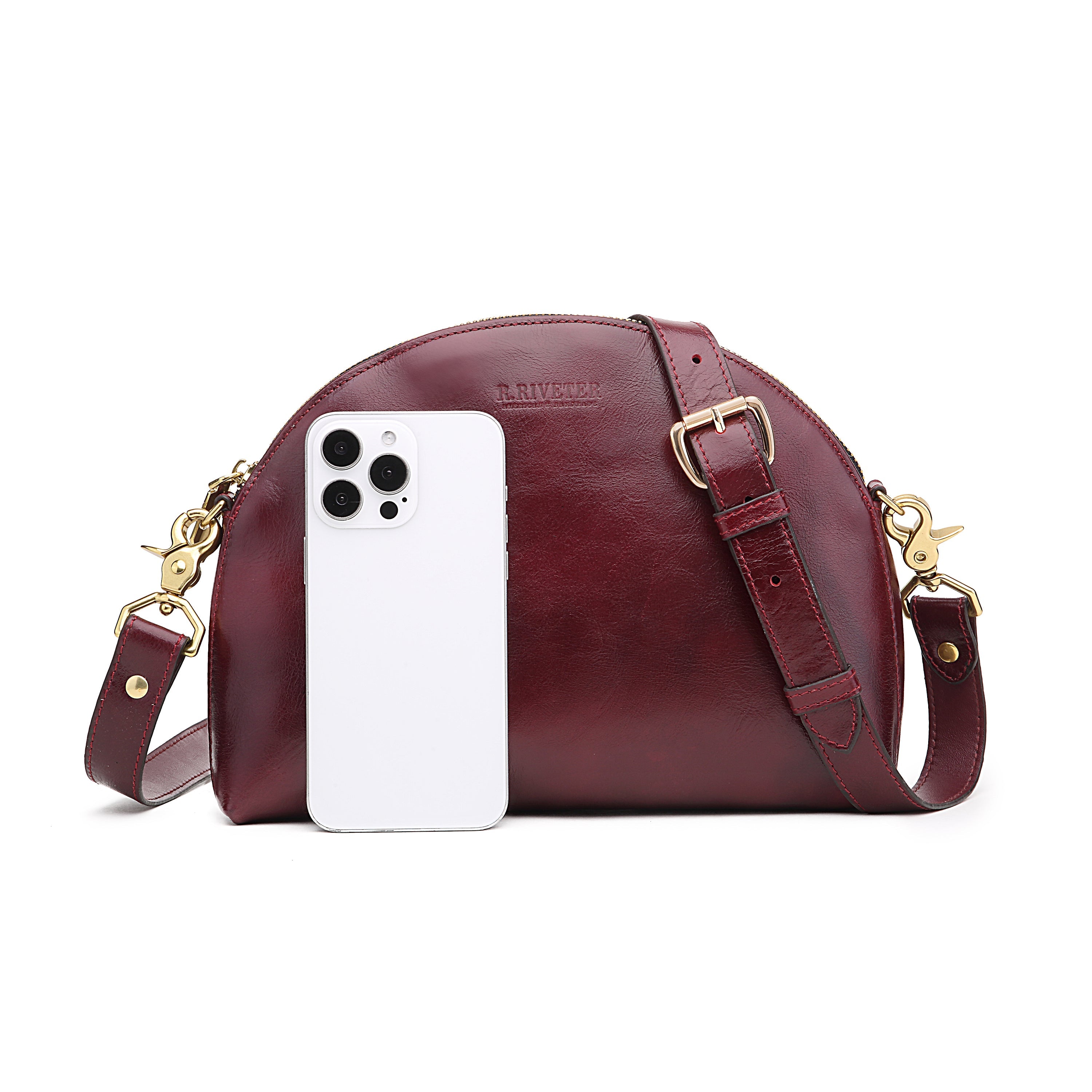 Hopper Crossbody Bag | Cherry Leather