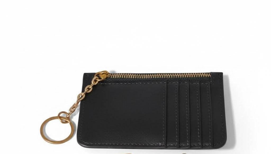 Victoria ID Card Case | Black Leather Wallet